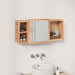 Speilskap 80x17x34 cm heltre valnøtt