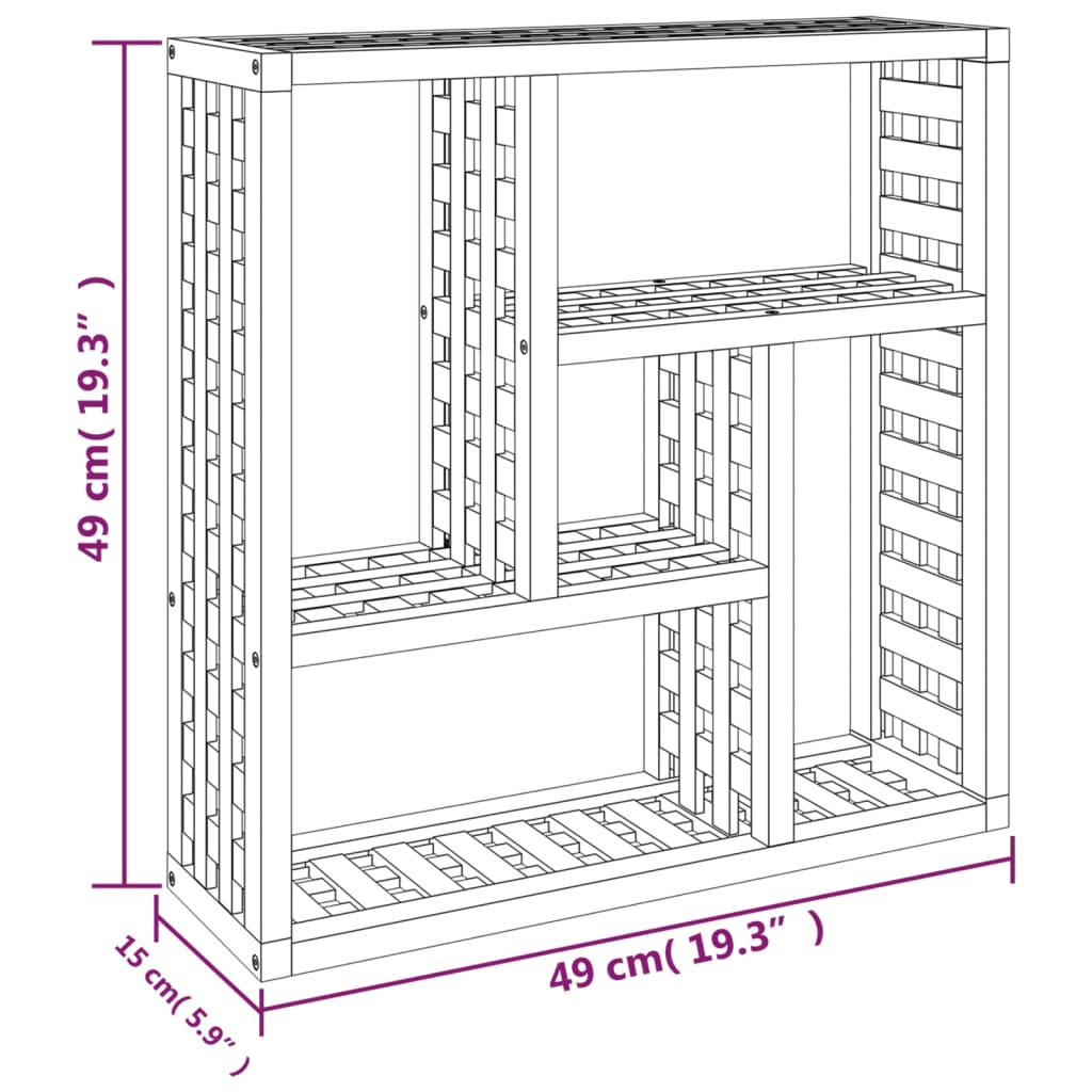 Vegghylle 49x15x49 cm heltre valnøtt