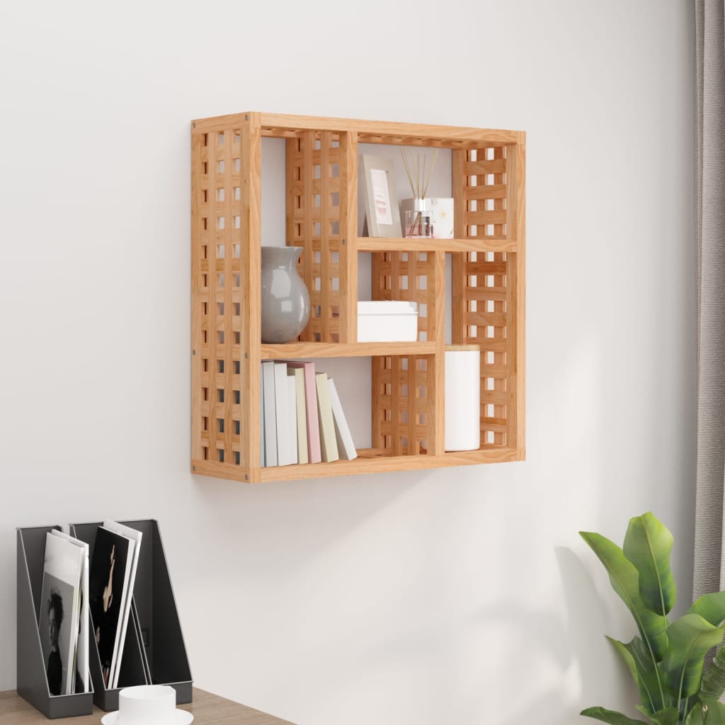 Vegghylle 49x15x49 cm heltre valnøtt