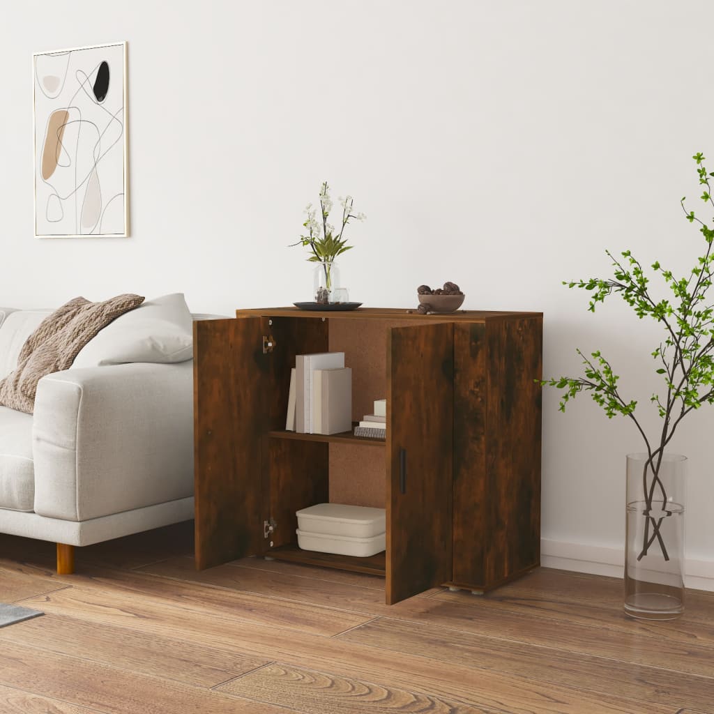 Skjenk røkt eik 80x33x70 cm konstruert tre vidaXL