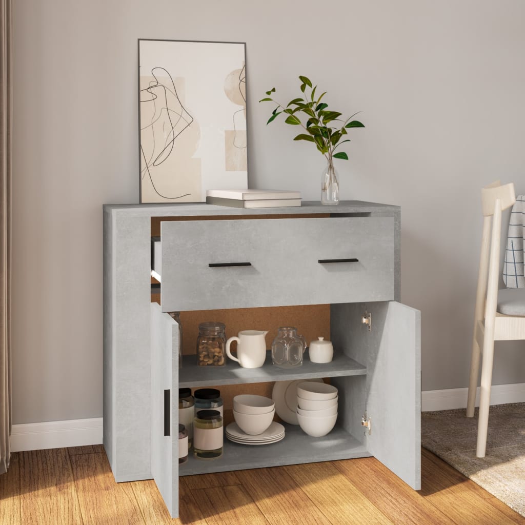 Skjenk betonggrå 80x33x70 cm konstruert tre vidaXL