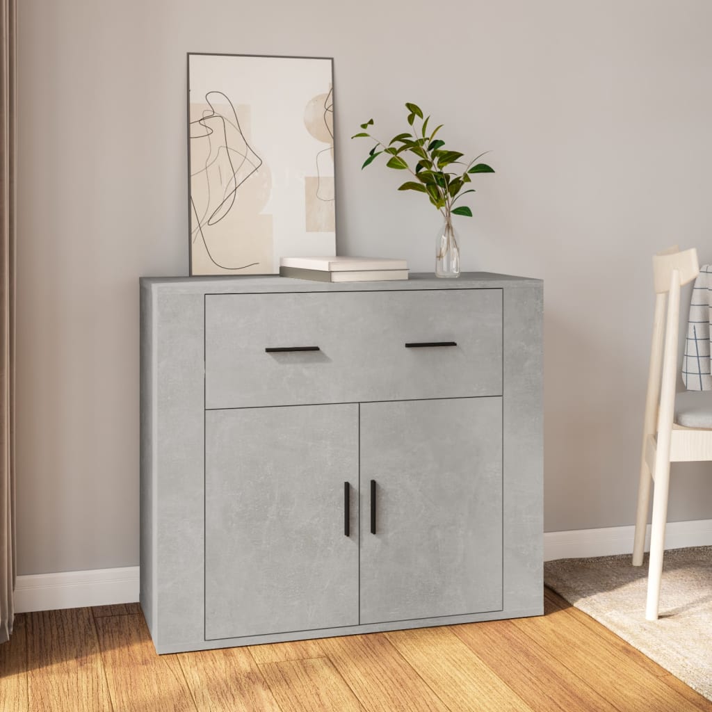 Skjenk betonggrå 80x33x70 cm konstruert tre vidaXL