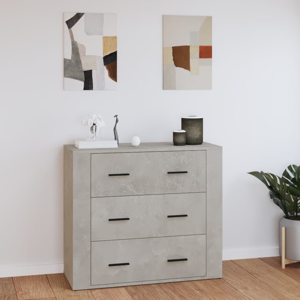 Skjenk betonggrå 80x33x70 cm konstruert tre