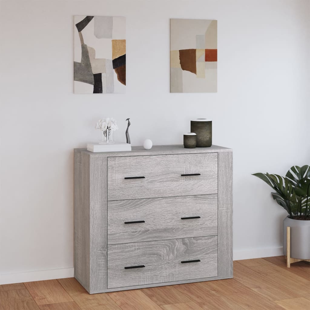 Skjenk grå sonoma 80x33x70 cm konstruert tre