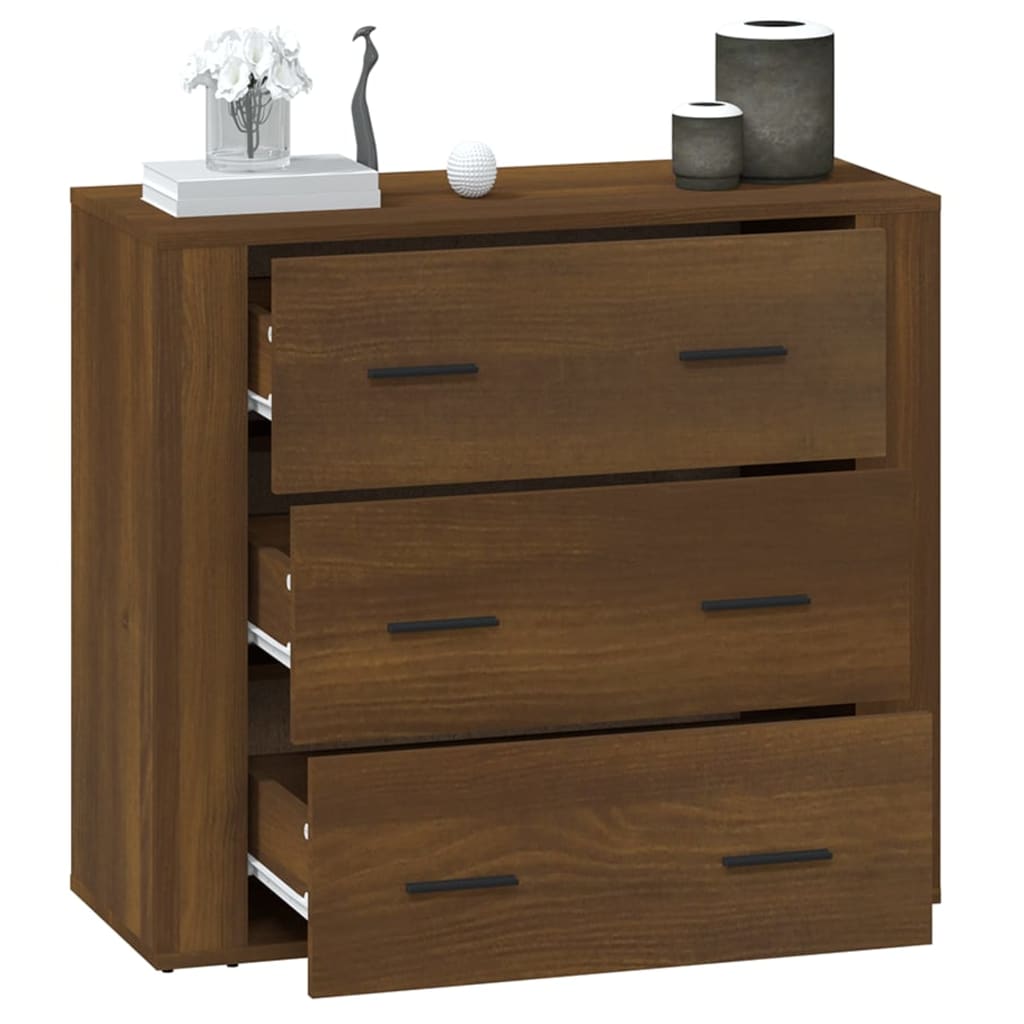 Skjenk brun eik 80x33x70 cm konstruert tre
