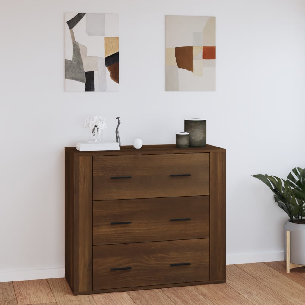 Skjenk brun eik 80x33x70 cm konstruert tre