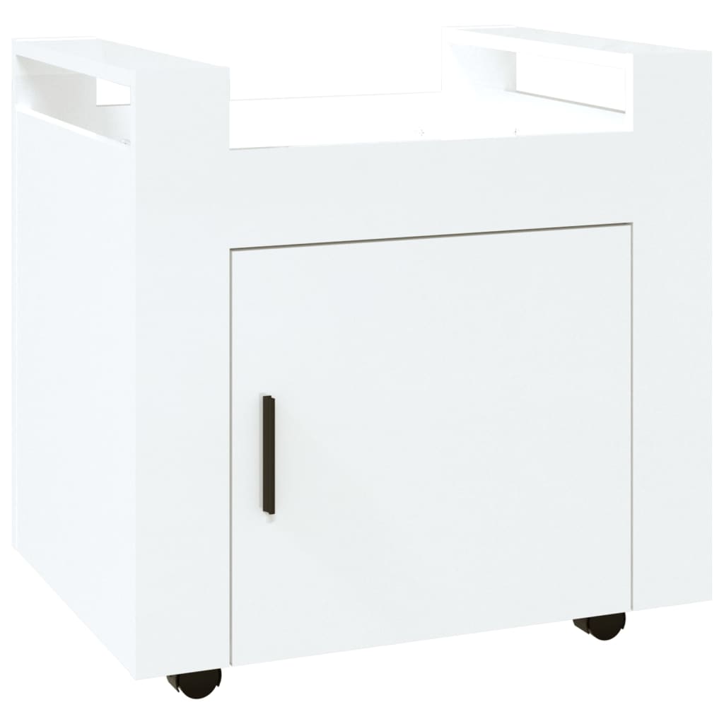 Tralle til skrivebord høyglans hvit 60x45x60 cm konstruert tre