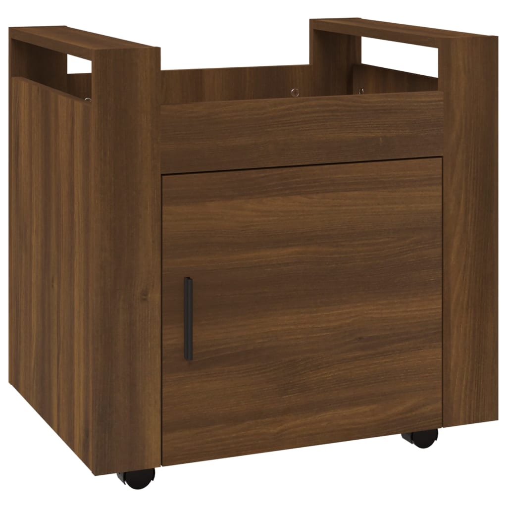 Tralle til skrivebord brun eik 60x45x60 cm konstruert tre