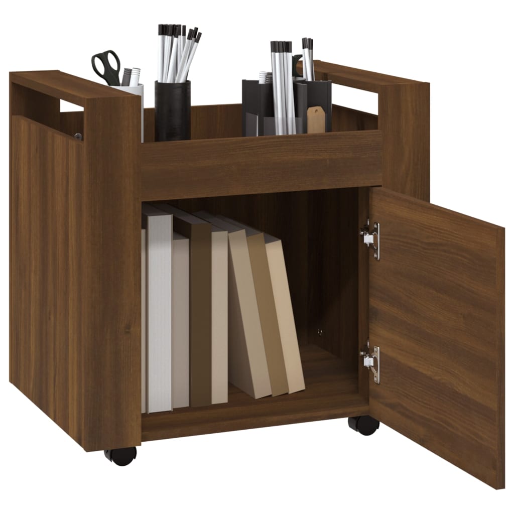Tralle til skrivebord brun eik 60x45x60 cm konstruert tre