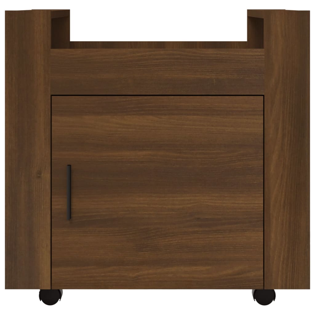 Tralle til skrivebord brun eik 60x45x60 cm konstruert tre