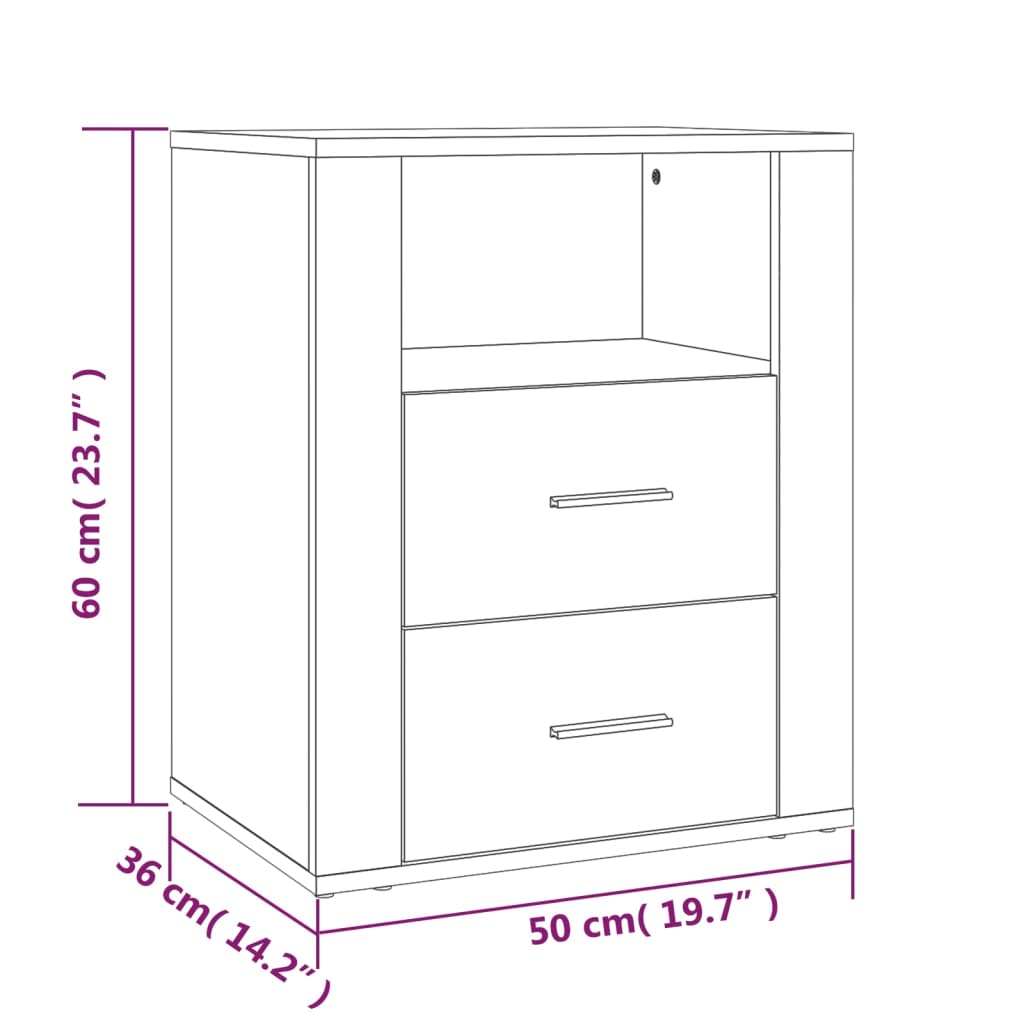 Nattbord sonoma eik 50x36x60 cm konstruert tre