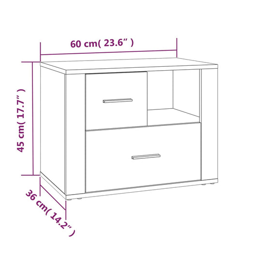 Nattbord sonoma eik 60x36x45 cm konstruert tre