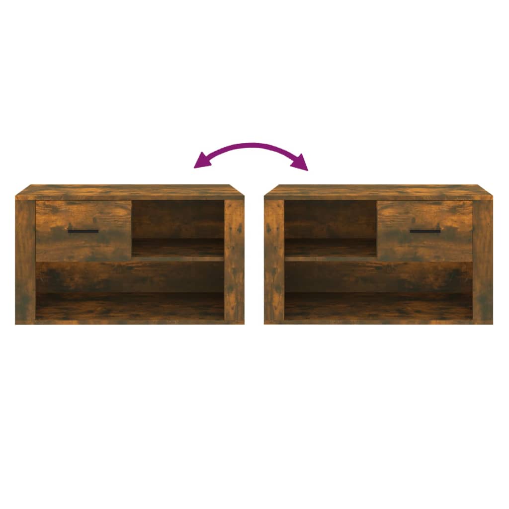 Skoskap røkt eik 80x35x45 cm konstruert tre