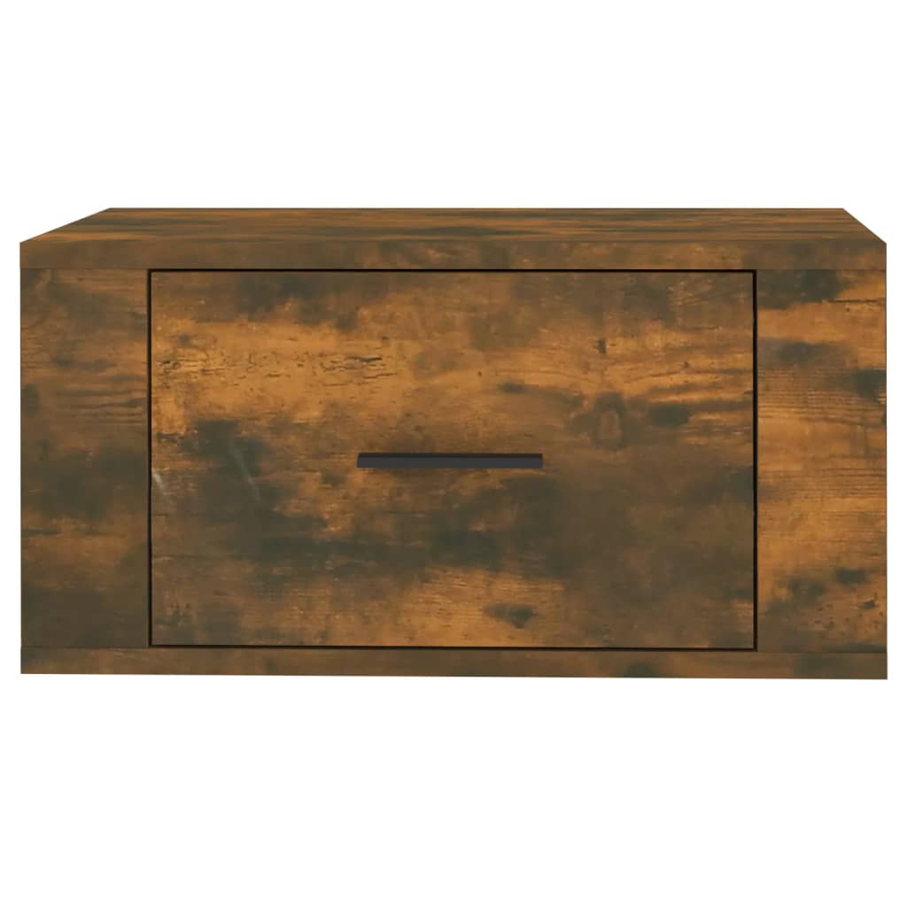 Veggmontert nattbord røkt eik 50x36x25 cm