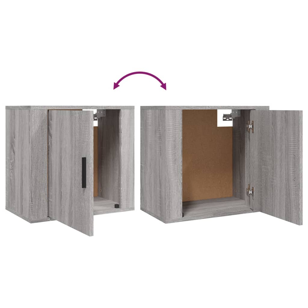 Veggmontert nattbord grå sonoma 50x30x47 cm