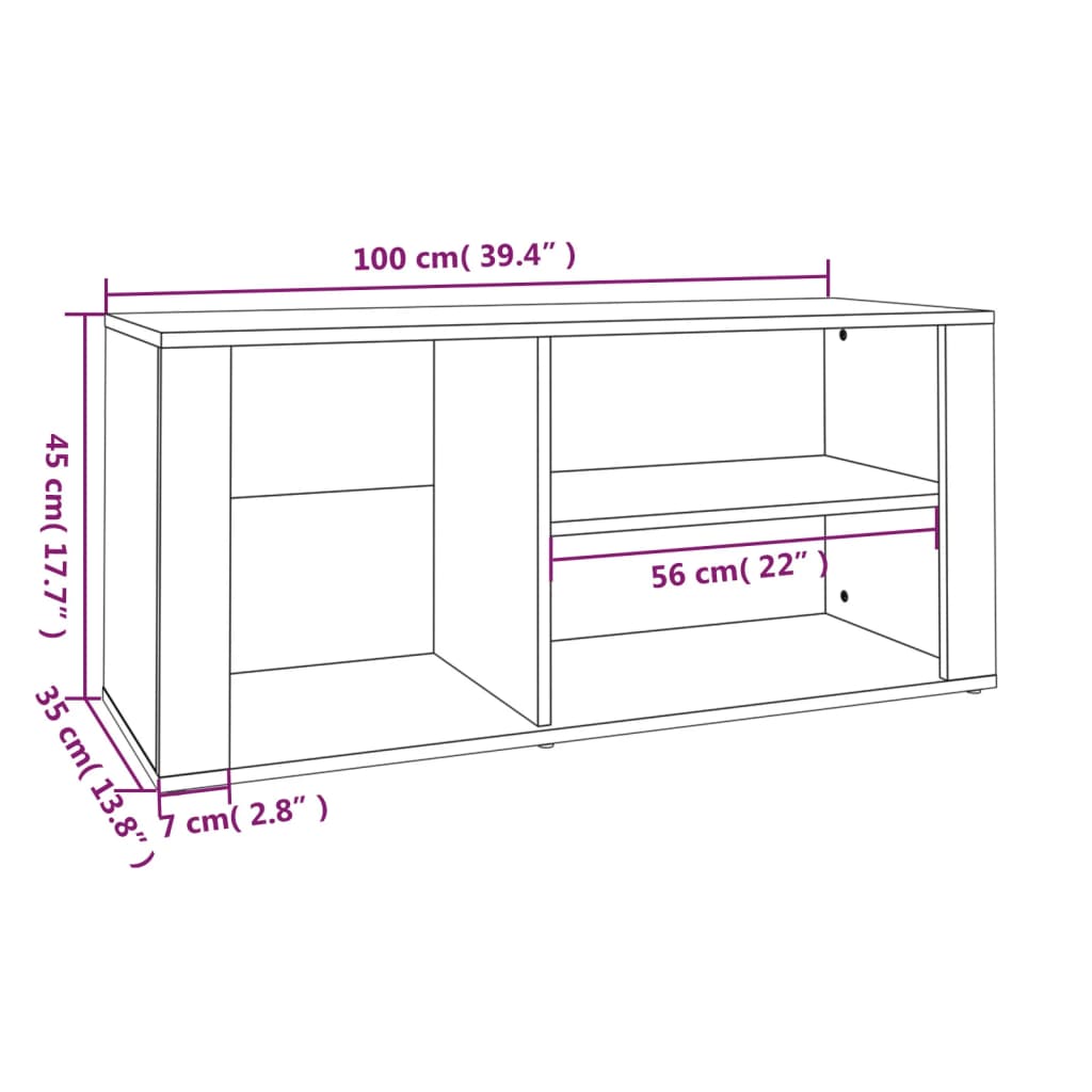 Skoskap sonoma eik 100x35x45 cm konstruert tre