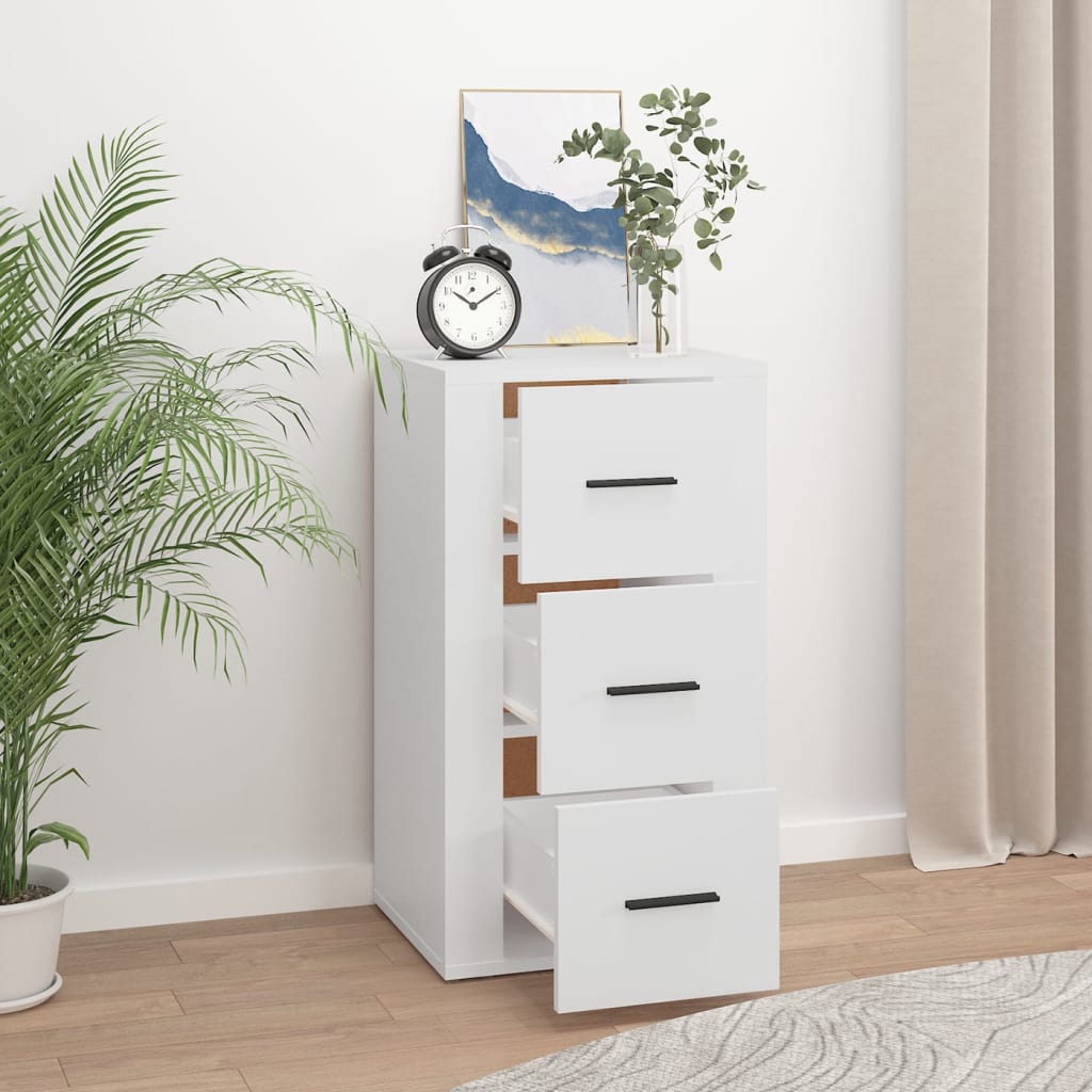 Skjenk hvit 40x33x70 cm konstruert tre