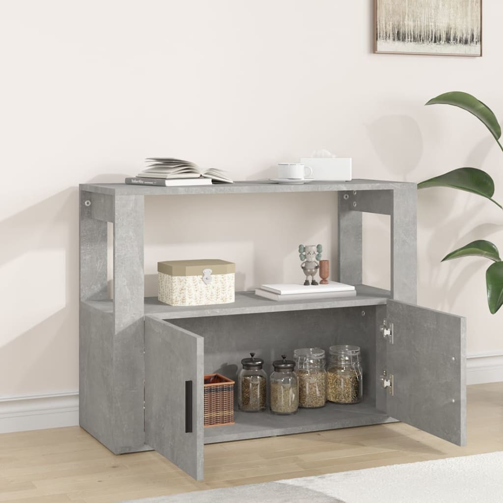 Skjenk betonggrå 80x30x60 cm konstruert tre