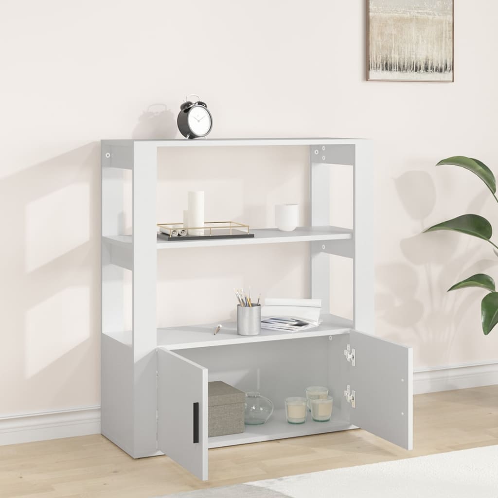 Skjenk hvit 80x30x90 cm konstruert tre