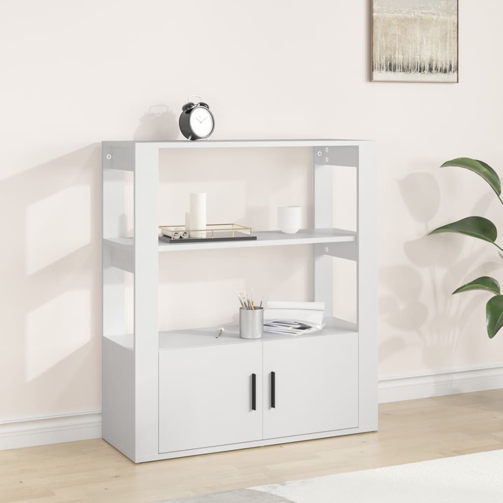 Skjenk hvit 80x30x90 cm konstruert tre