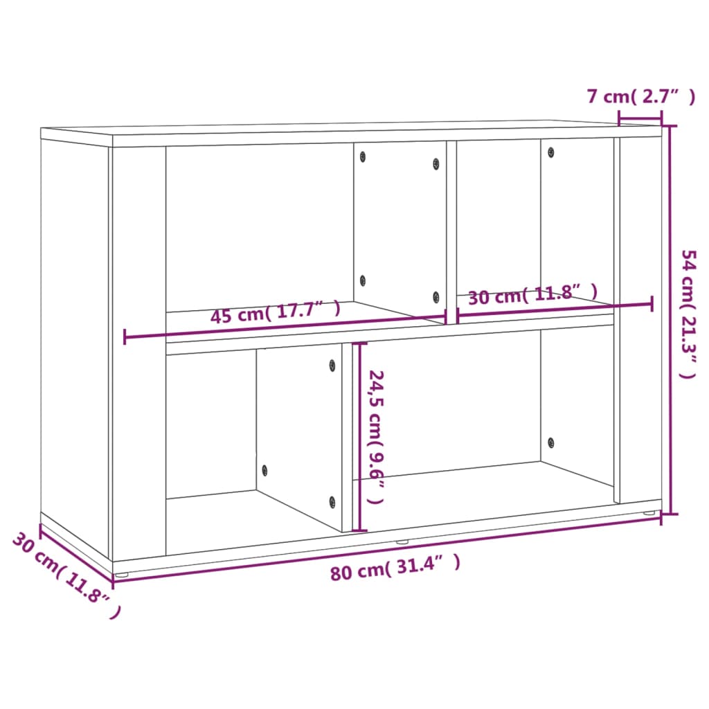 Skjenk betonggrå 80x30x54 cm konstruert tre