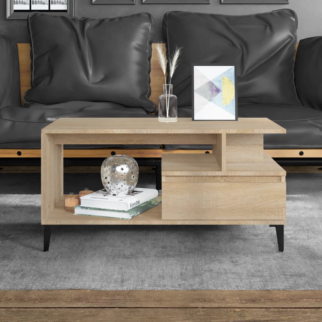 Salongbord sonoma eik 90x49x45 cm konstruert tre