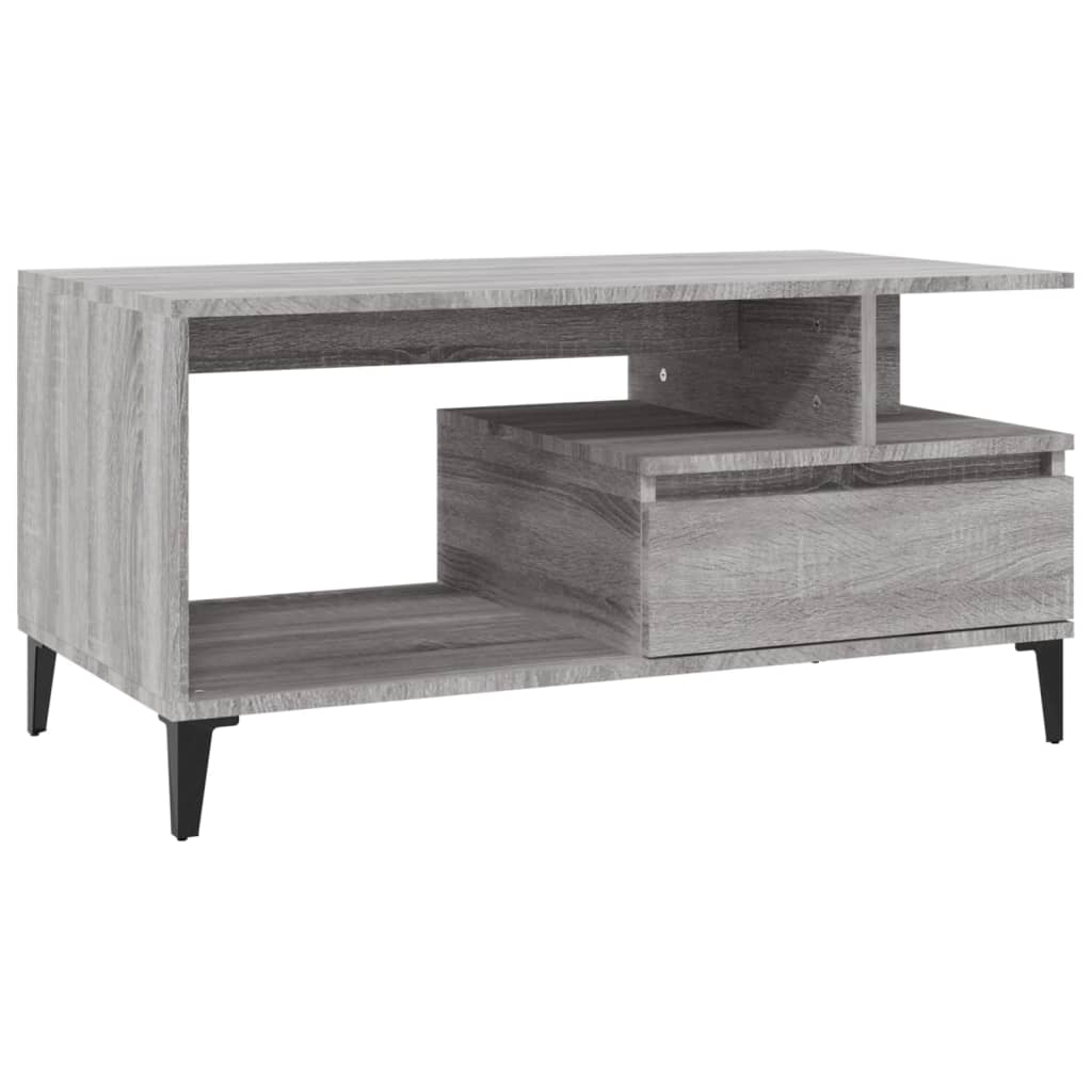 Salongbord grå sonoma 90x49x45 cm konstruert tre