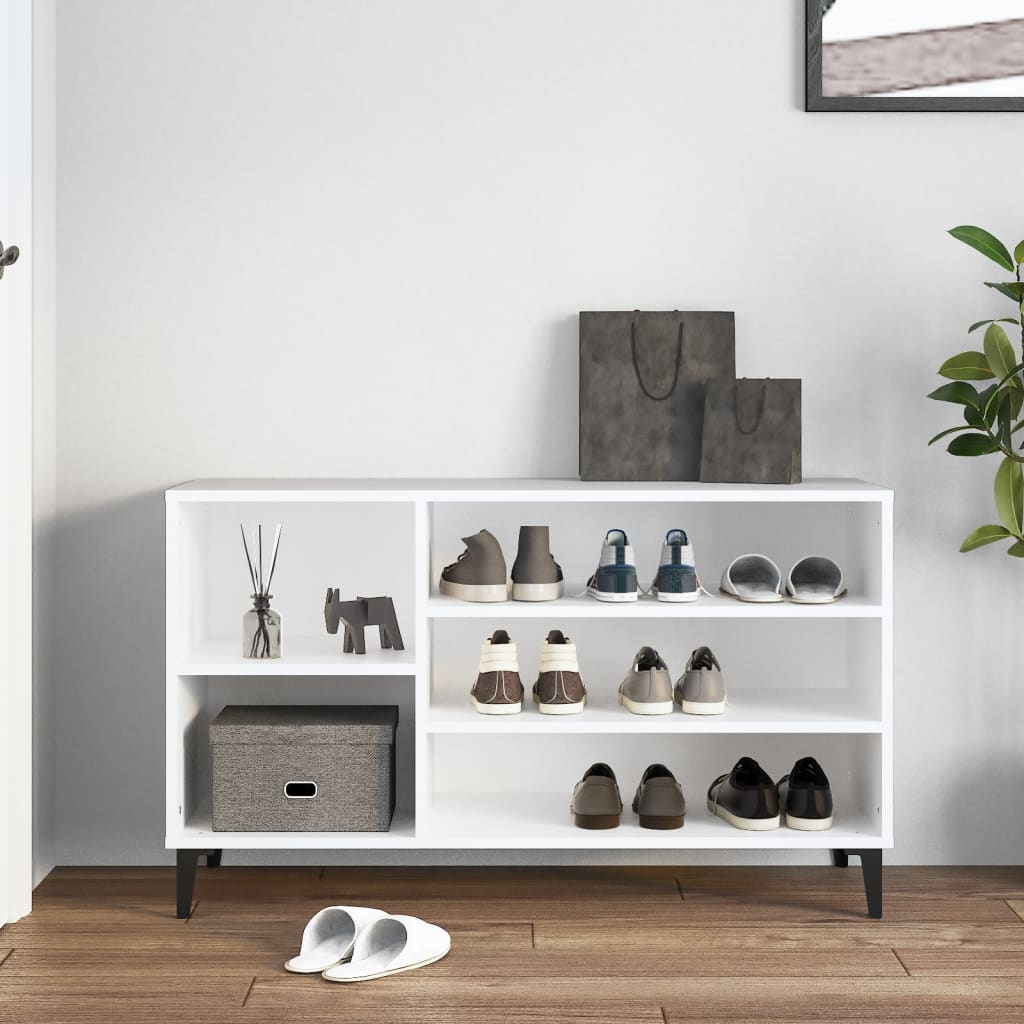Skoskap hvit 102x36x60 cm konstruert tre