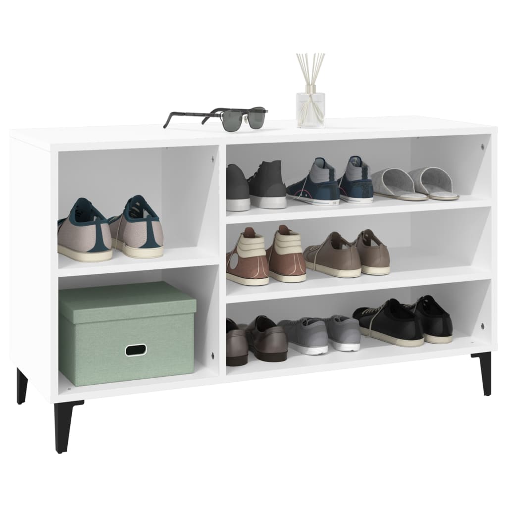 Skoskap hvit 102x36x60 cm konstruert tre