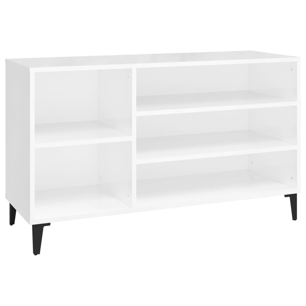 Skoskap høyglans hvit 102x36x60 cm konstruert tre