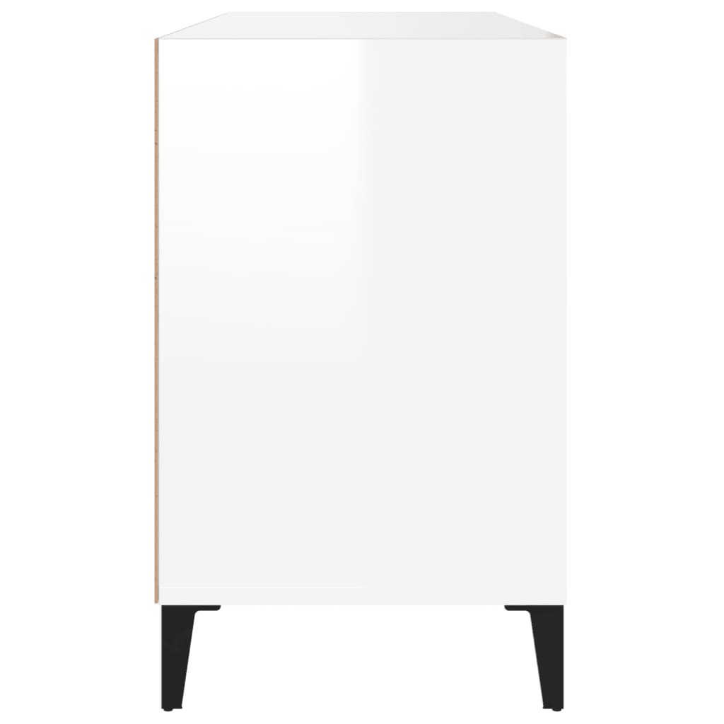 Skoskap høyglans hvit 102x36x60 cm konstruert tre