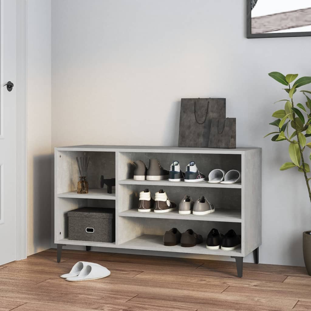 Skoskap betonggrå 102x36x60 cm konstruert tre