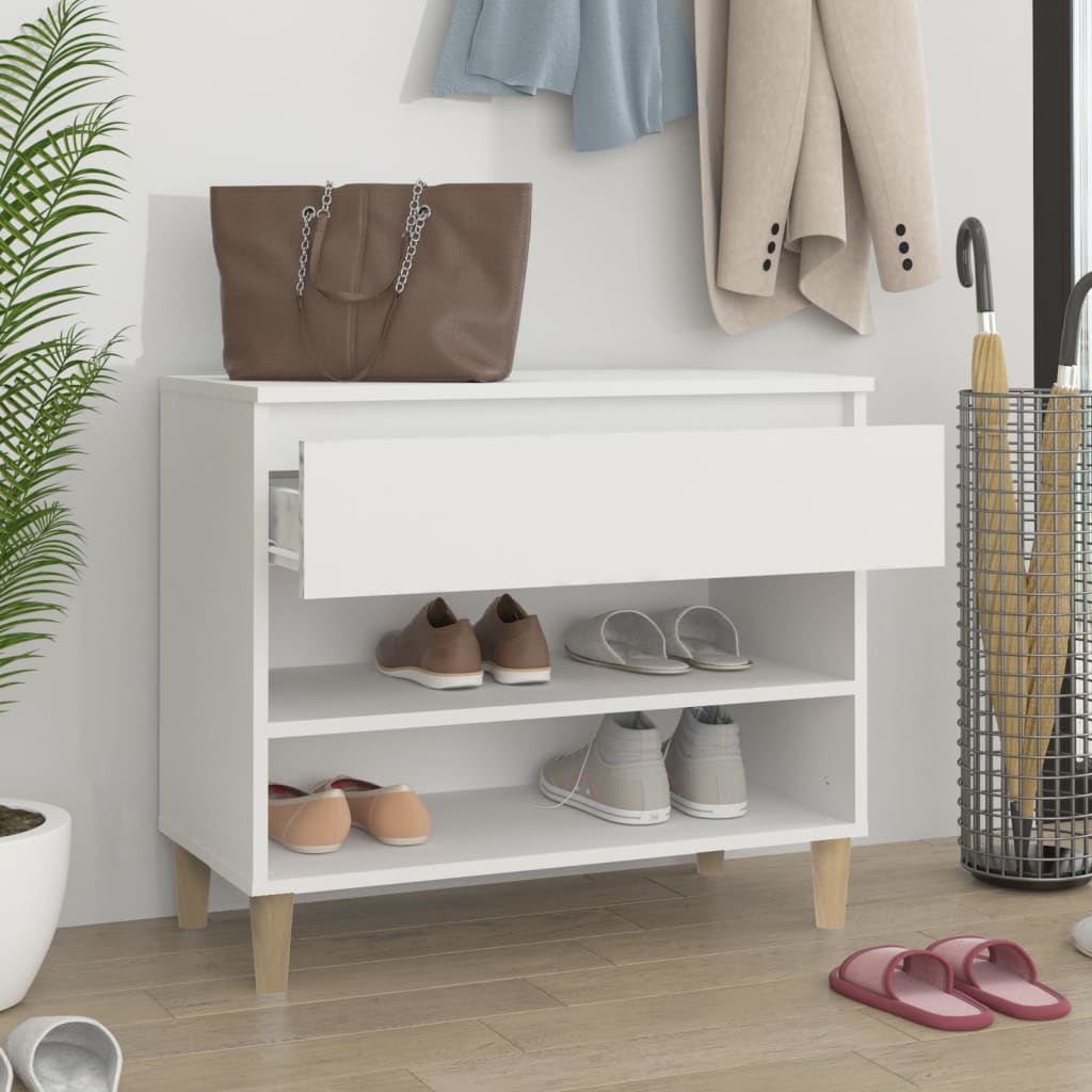 Skoskap hvit 70x36x60 cm konstruert tre