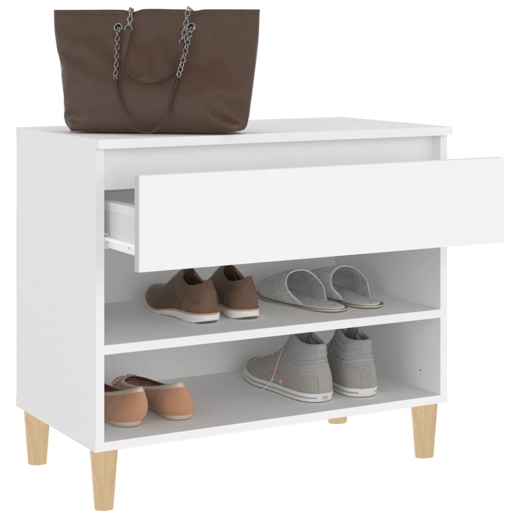 Skoskap hvit 70x36x60 cm konstruert tre