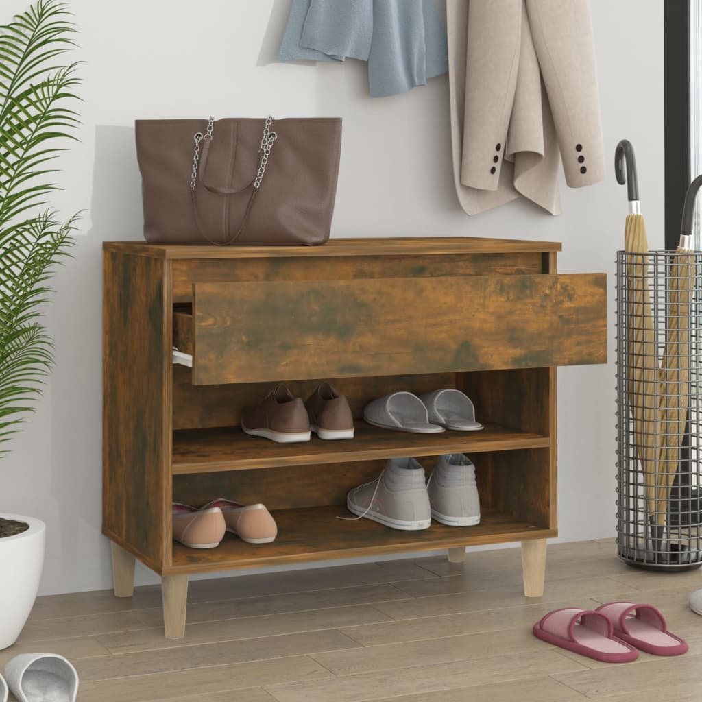 Skoskap røkt eik 70x36x60 cm konstruert tre
