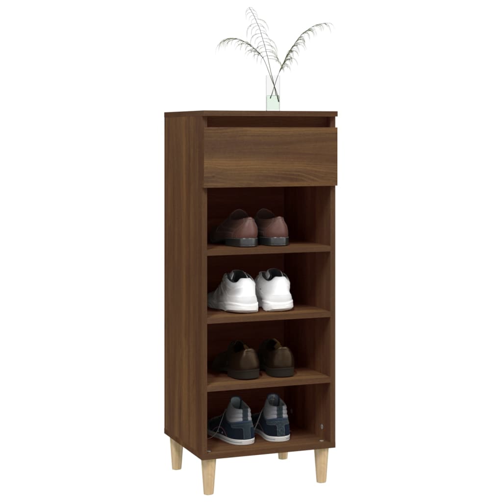 Skoskap brun eik 40x36x105 cm konstruert tre