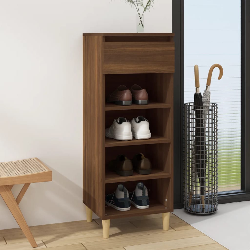 Skoskap brun eik 40x36x105 cm konstruert tre