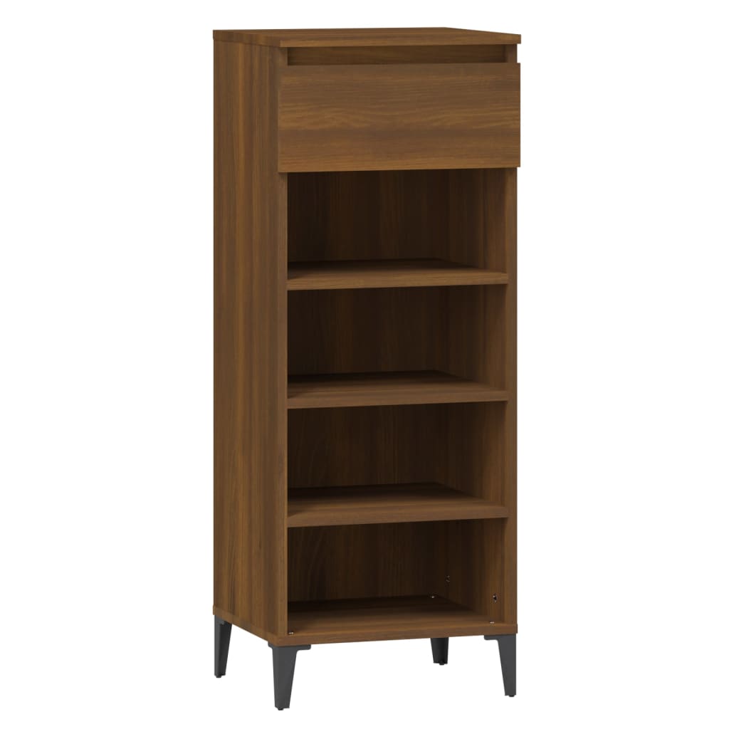 Skohylle brun eik 40x36x105 cm konstruert tre