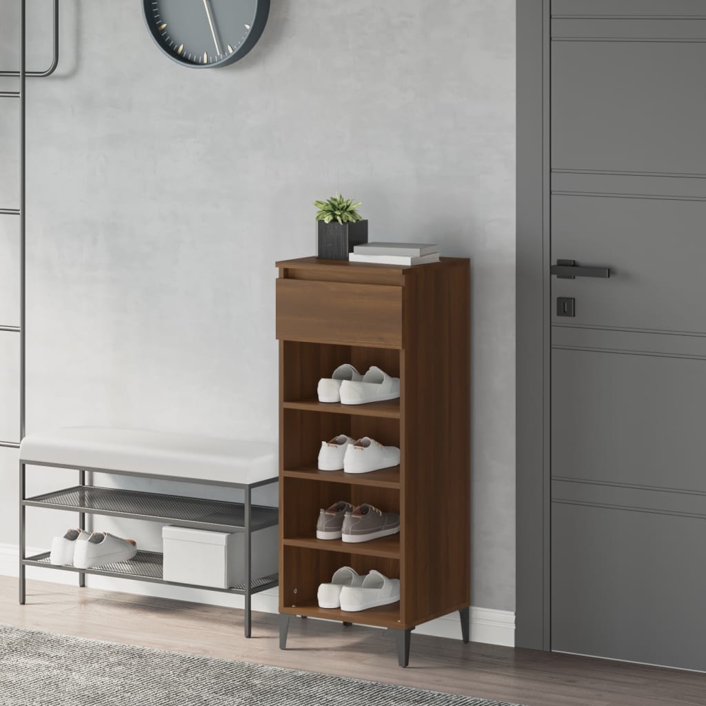 Skohylle brun eik 40x36x105 cm konstruert tre