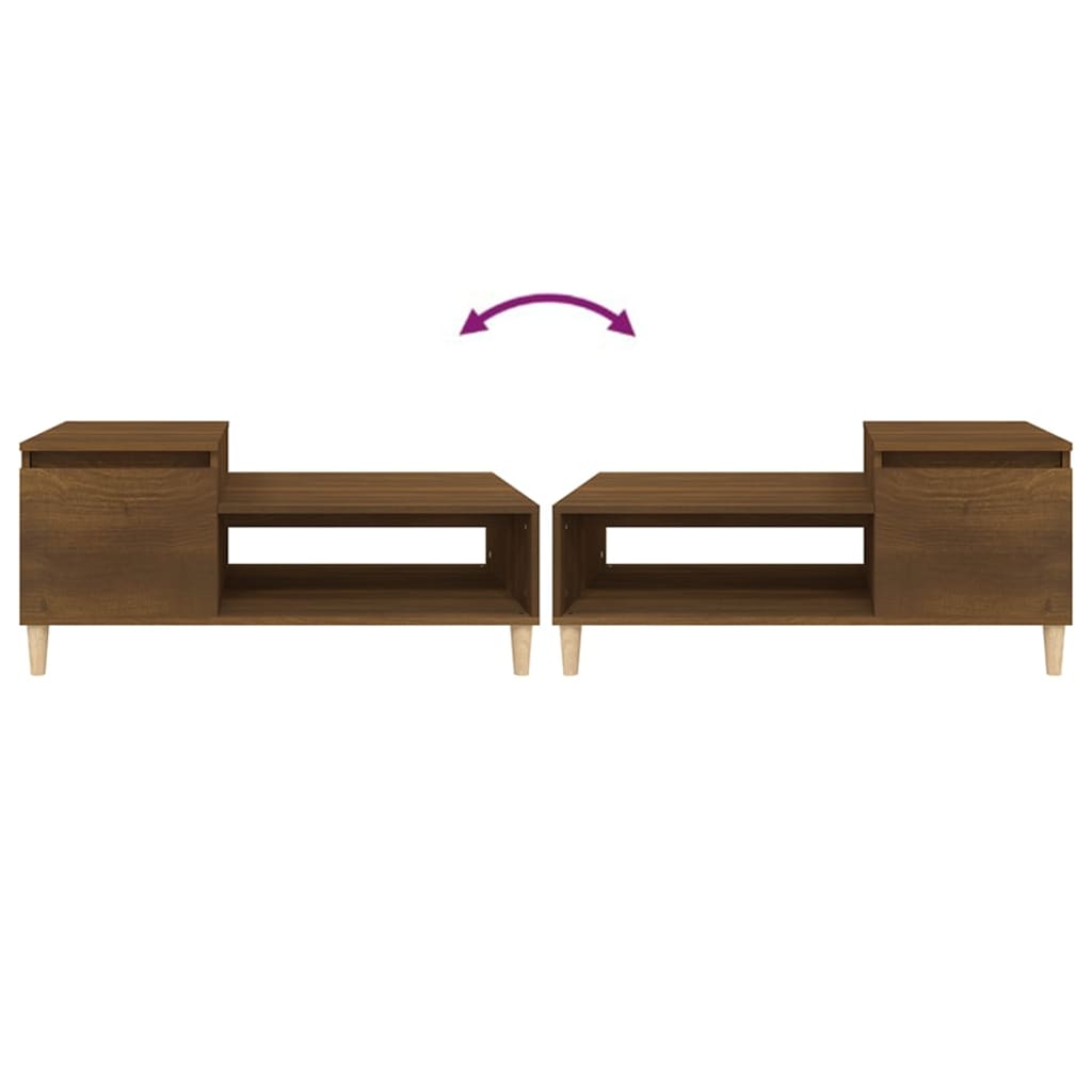 Salongbord brun eik 100x50x45 cm konstruert tre