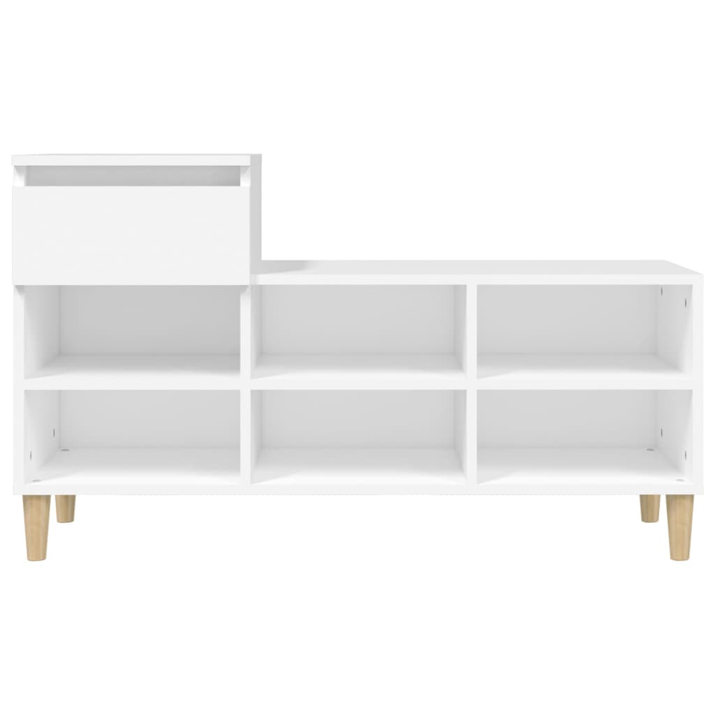 Skoskap hvit 102x36x60 cm konstruert tre