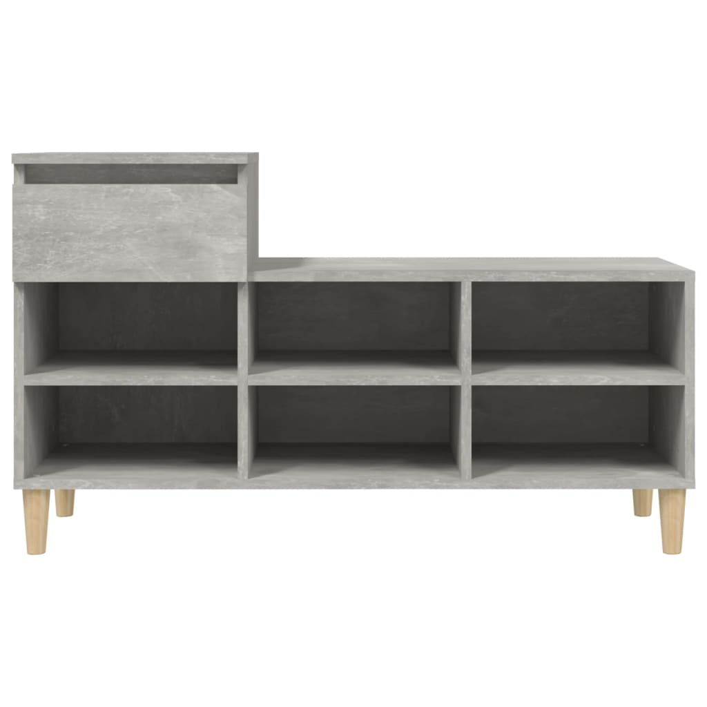 Skoskap betonggrå 102x36x60 cm konstruert tre