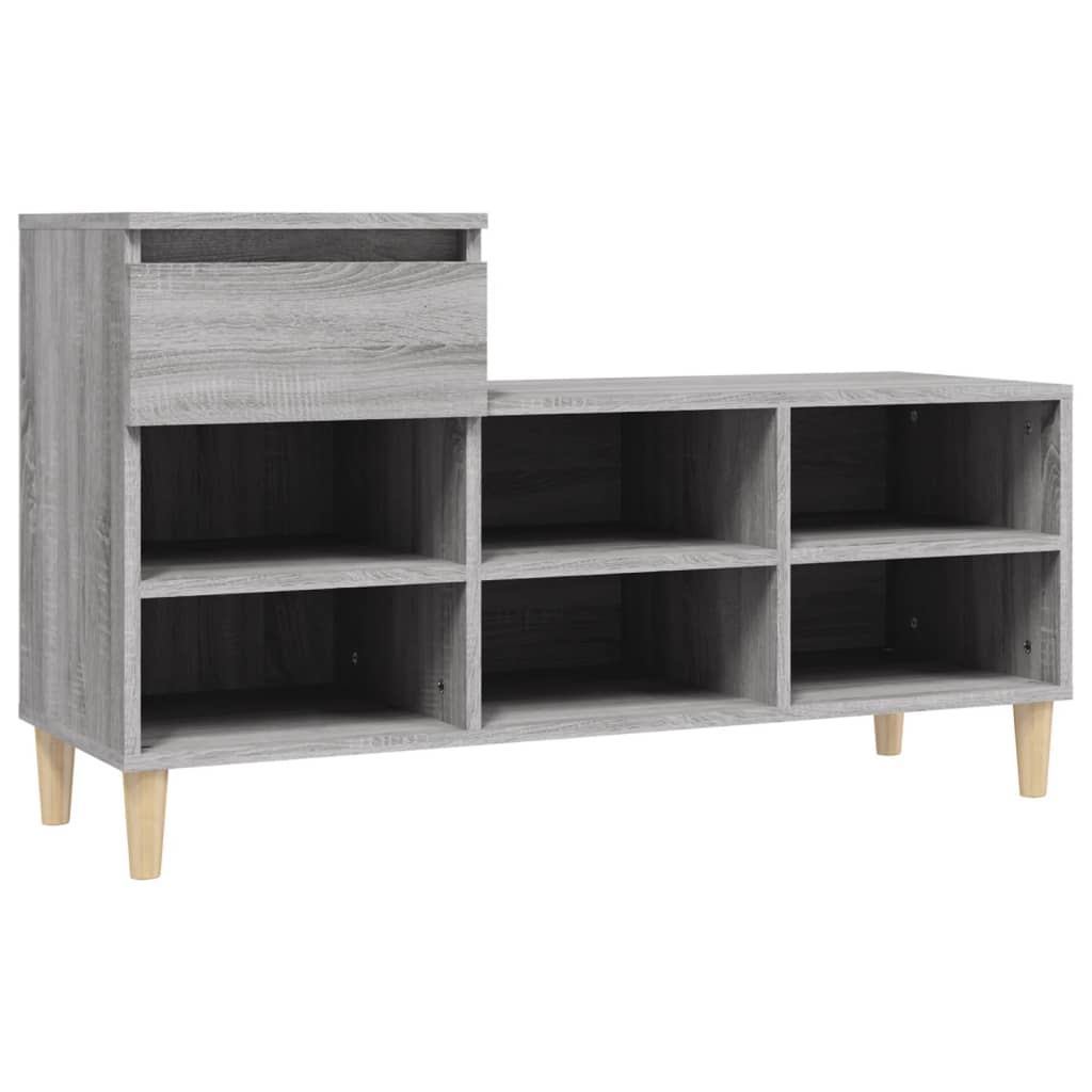 Skoskap grå sonoma 102x36x60 cm konstruert tre