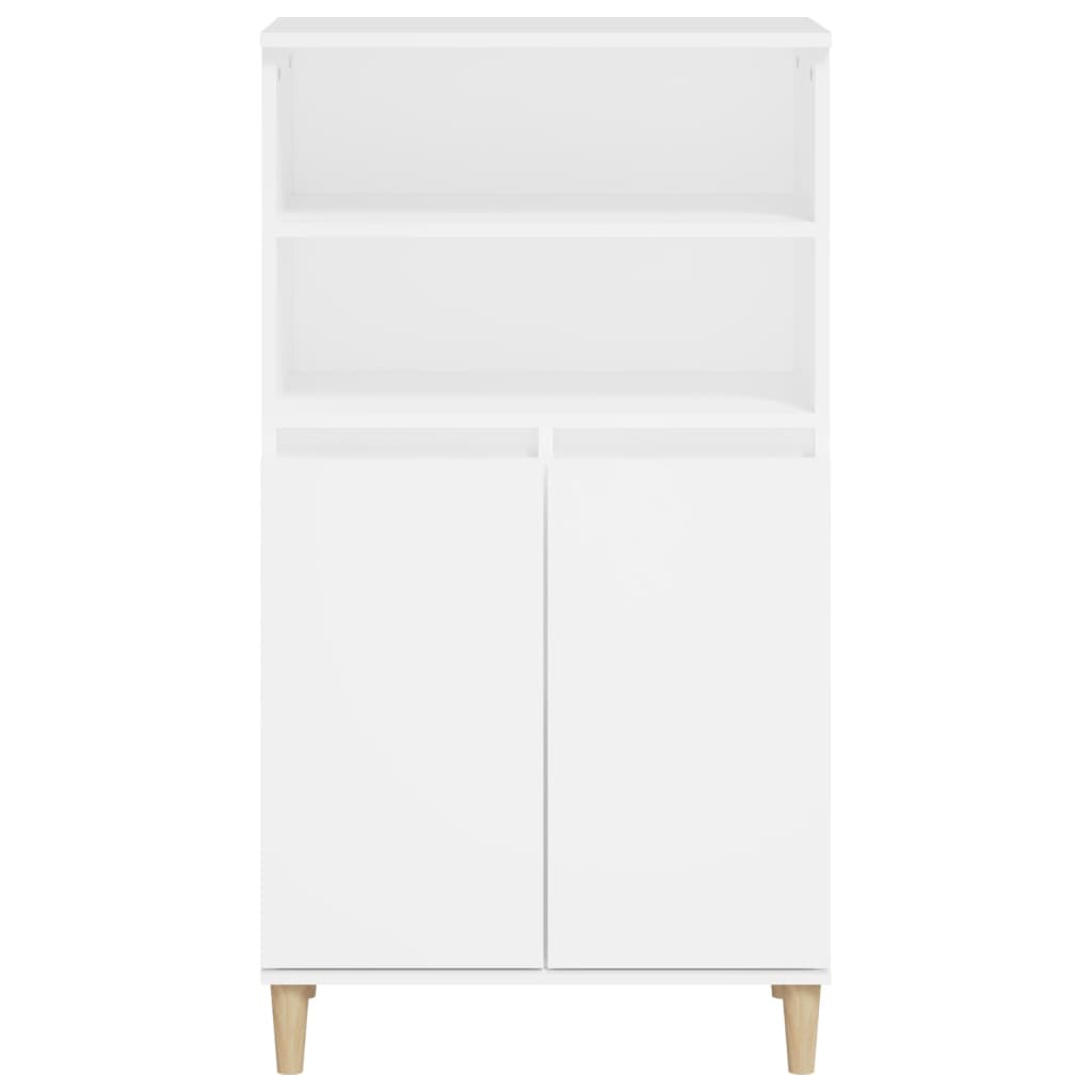 Highboard hvit 60x36x110 cm konstruert tre