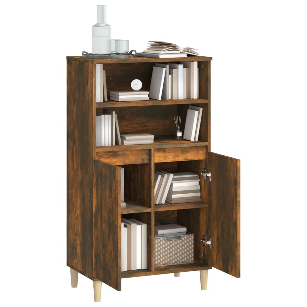 Highboard røkt eik 60x36x110 cm konstruert tre