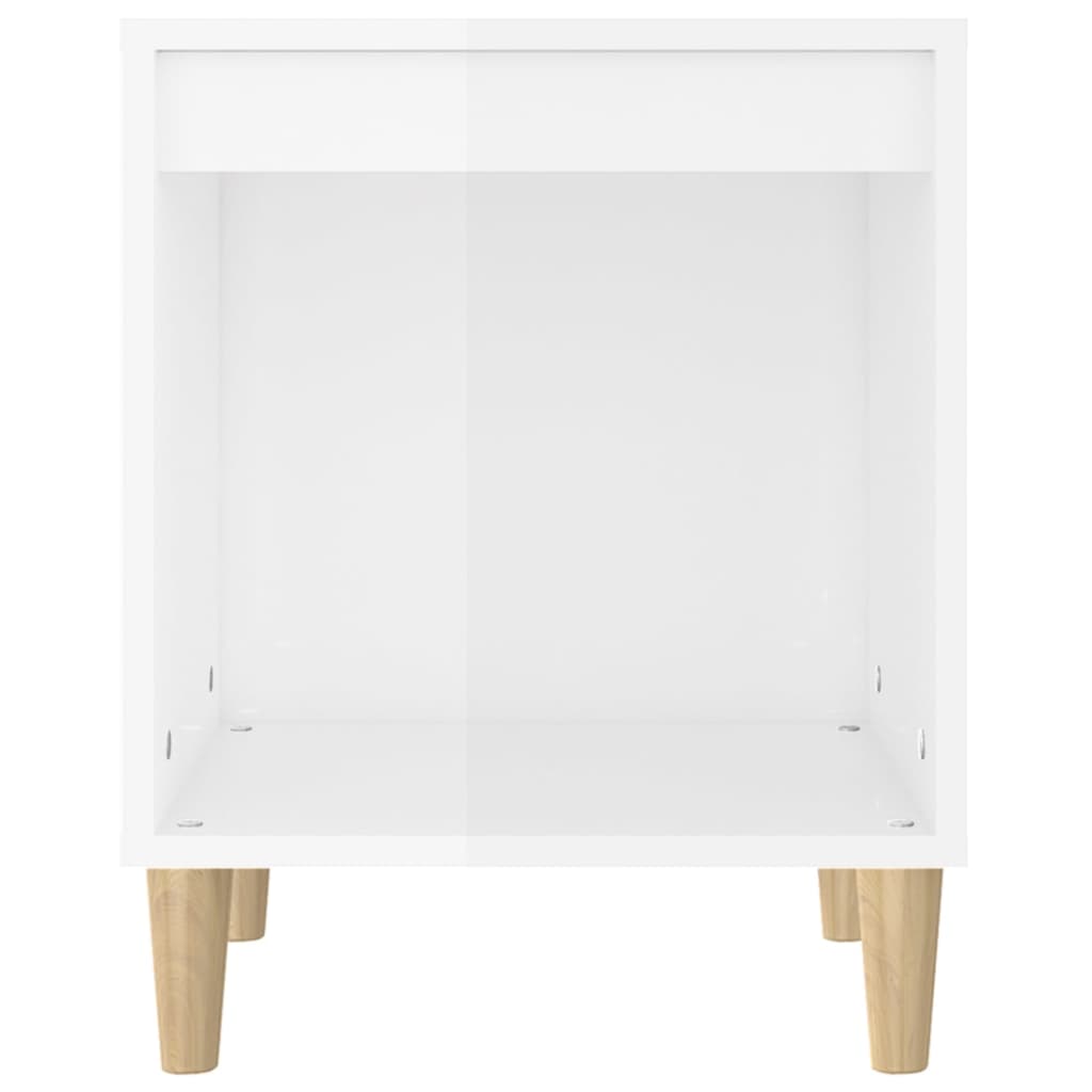 Nattbord høyglans hvit 40x35x50 cm konstruert tre