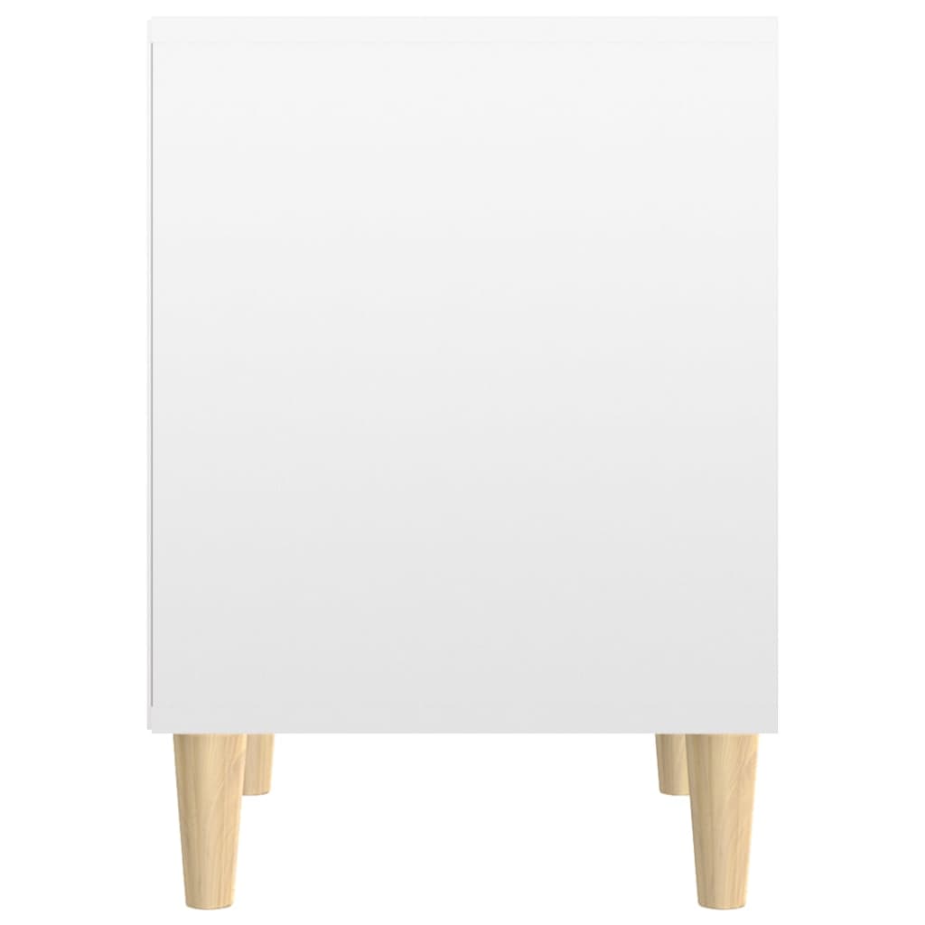 Nattbord høyglans hvit 40x35x50 cm konstruert tre
