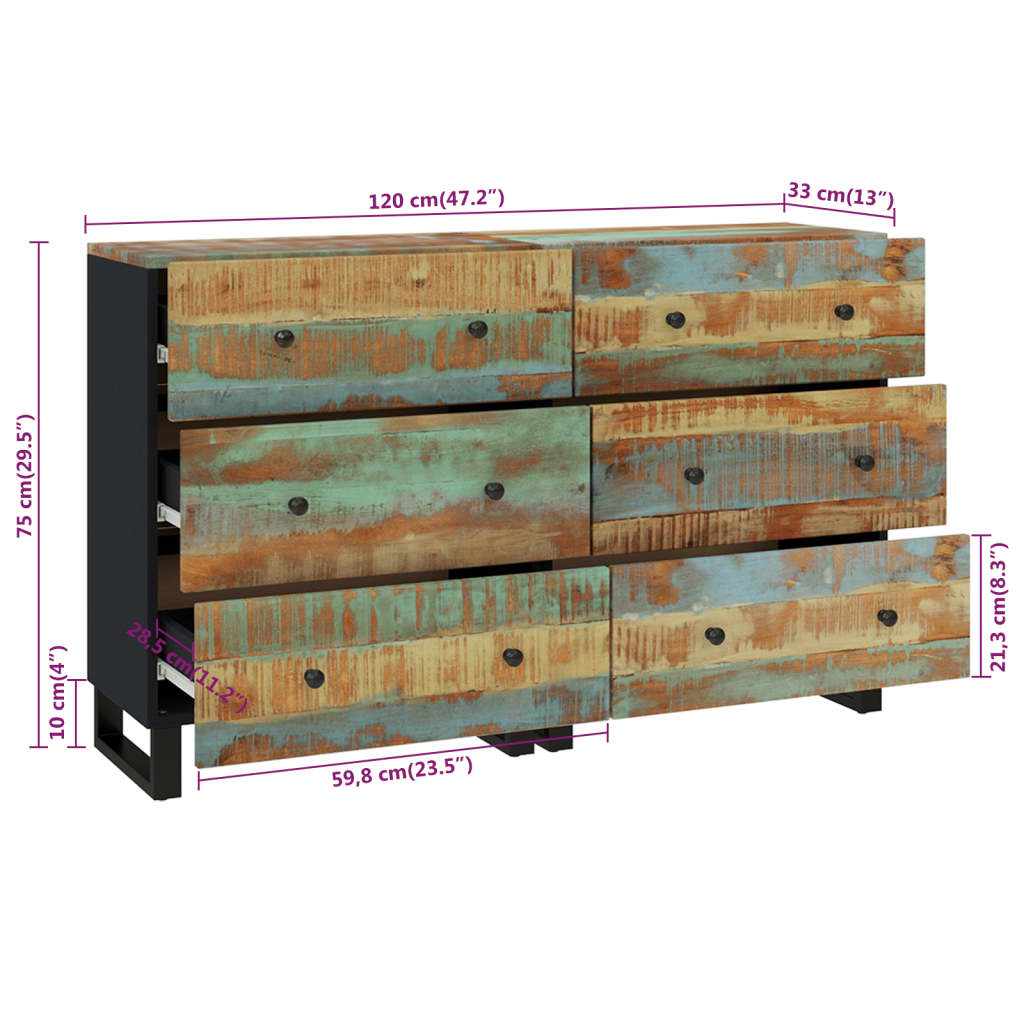 Skjenker 2 stk 60x33x75 cm gjenvunnet heltre