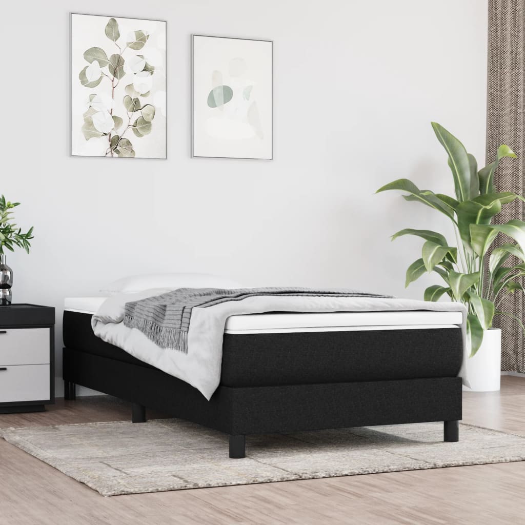 Boxspring-sengeramme svart 90x190 cm Single stoff
