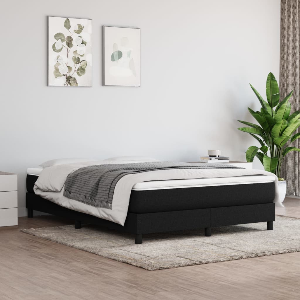 Boxspring-sengeramme svart 135x190 cm Double stoff